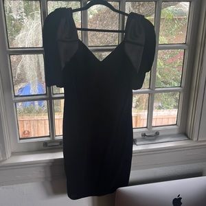 Festive puff sleeve velvet party dress